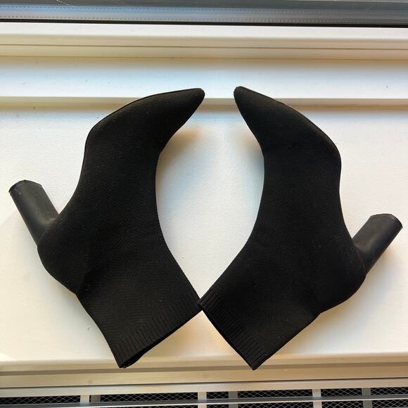 ZARA Women Black Sock Boot Pointed Toe Size 36 / 6 - Picture 6 of 10